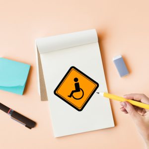 accessibility logo on notepad